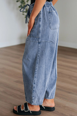 Myosotis Large Patch Pocket Drawstring Paperbag Waist Barrel Jeans