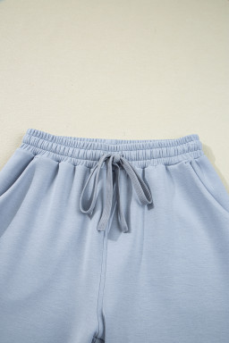 Beau Blue Half Zip Thumbhole Sleeve Hoodie Active Pants 2pcs Outfit