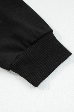 Black Varsity Stripe Detail Drop Shoulder Pullover Mini Skort Set