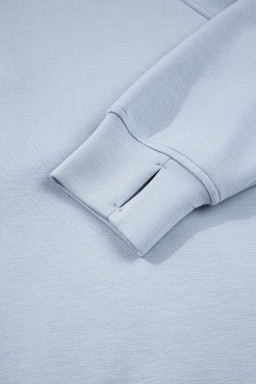 Beau Blue Half Zip Thumbhole Sleeve Hoodie Active Pants 2pcs Outfit