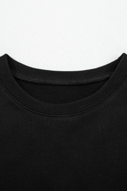 Black Varsity Stripe Detail Drop Shoulder Pullover Mini Skort Set