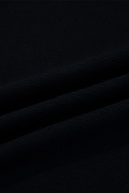 Black  Asymmetric Seam Detail Solid Color Long Sleeve Top