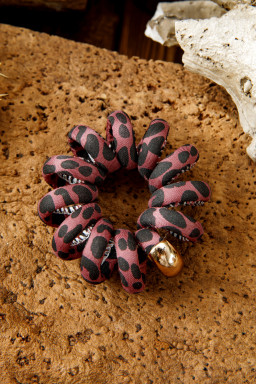 Rose Red Leopard Telephone Spiral Hair Tie