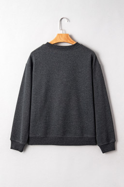 Carbon Grey Queen Card Drop Shoulder Graphic Sweatshirt