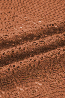 Redwood Burl Mix Pattern Hollow Knit Open Front Cardigan