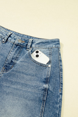 Dusk Blue Vintage Washed Seam Detail Jeans