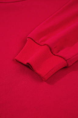 Fiery Red Varsity Striped Detail Cropped Pullover Wide Leg Pants 2pcs Outfit