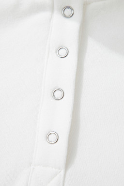 Beau Blue Colorblock Snap Buttons Pullover Sweatshirt