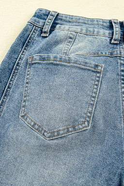 Dusk Blue Vintage Washed Seam Detail Jeans
