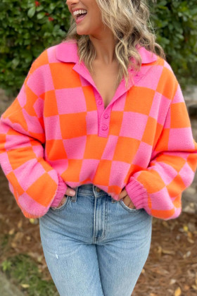 Jersei de màniga llarga amb quadres rosa de Sachet