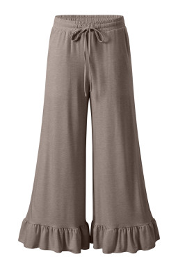 Dune Solid Color Ruffle Hem Wide Leg Pants
