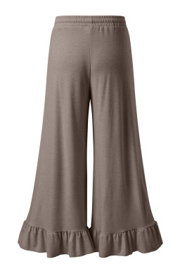 Dune Solid Color Ruffle Hem Wide Leg Pants