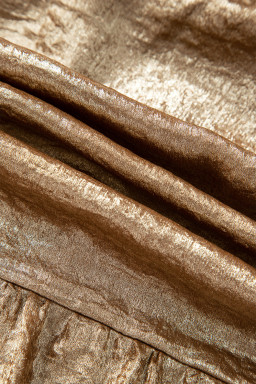 Gold Metallic Tied Front Babydoll Blouse