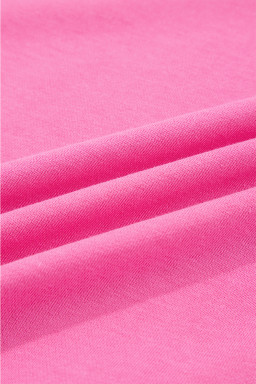 Sachet Pink Solid Color Collared Pullover and Central Seam Pants Set