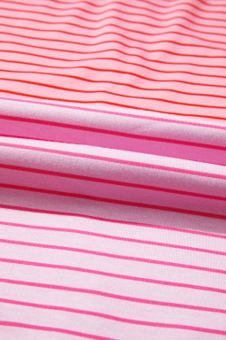 Sachet Pink Striped Patchwork Long Sleeve Top
