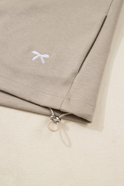 Goat Bow Embroidered Zip Up Hoodie