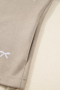 Goat Bow Embroidered Zip Up Hoodie