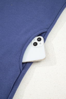 Dirty Blue Drawstring Hooded Tunic Sweatshirt