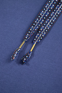 Dirty Blue Drawstring Hooded Tunic Sweatshirt