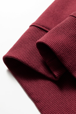 Red Dahlia Preppy Striped Sleeve Loose Sweatshirt