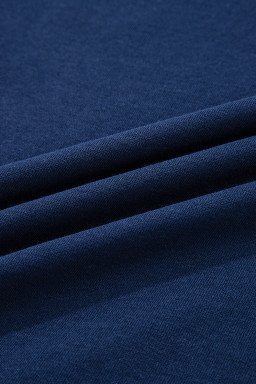 Navy Blue Preppy Striped Sleeve Loose Sweatshirt