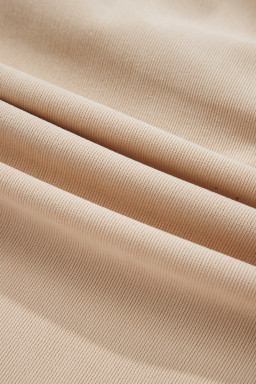 Oatmeal Corduroy Half Button Collared Long Sleeve Mini Dress