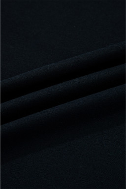 Black Preppy Striped Sleeve Loose Sweatshirt