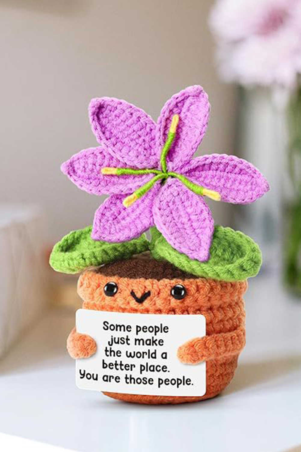 Orchid Bouquet Emotional Support Crochet Flower Pot Home Decoration