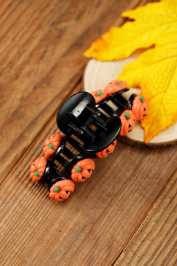 Russet Orange Halloween Pumpkin Hair Claw Clip