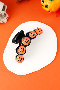Russet Orange Halloween Pumpkin Hair Claw Clip