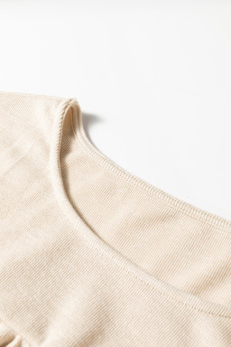 Jet Stream Waffle Textured Pleated Long Sleeve Top