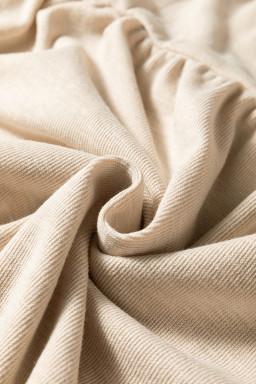 Jet Stream Waffle Textured Pleated Long Sleeve Top