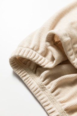 Jet Stream Waffle Textured Pleated Long Sleeve Top