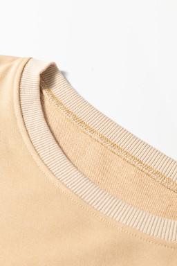 Khaki Exposed Seam Floral Mixed Patchwork Plus Size Top