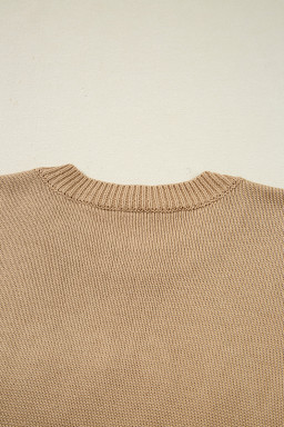 Smoke Gray Merry Colorful Dot Detail Christmas Dolman Sweater