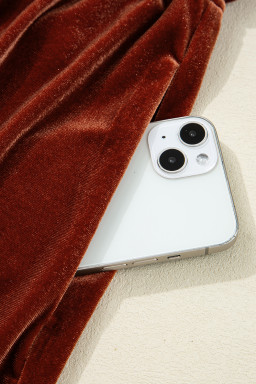 Clay Elastic V Neck Puff Sleeve Flowy Velvet Dress