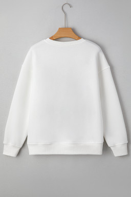 White FARM FRESH PUMPKINS Embroidered Festival Sweatshirt