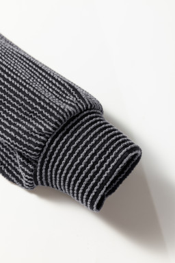 Black Halloween Rhinestone Pumpkin Contrast Ribbed Patchwork Top