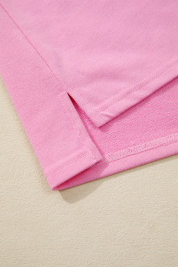 Orchid Bouquet Flower Patched Raw Seam Colorblock Loose Pants Set