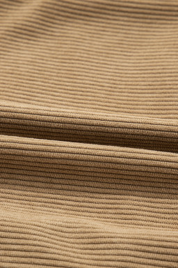 Camel Corduroy Buttoned Front Faux Pockets Mini Skirt