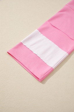 Orchid Bouquet Flower Patched Raw Seam Colorblock Loose Pants Set