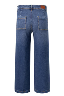Bluing Minimalist Patch Pocket High Waist Shift Jeans