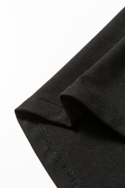 Black Bow Print Sleeve Patchwork Plus Size Blouse