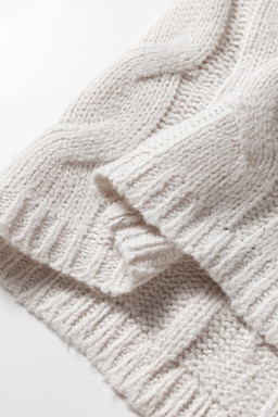 Brown Colorblock Patchwork Knotted Back Loose Fit Sweater