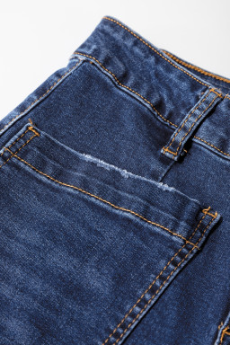 Bluing Minimalist Patch Pocket High Waist Shift Jeans