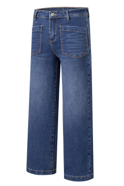 Bluing Minimalist Patch Pocket High Waist Shift Jeans