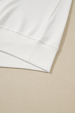 White FOOTBALL Letter Graphic Crew Neck Sweatshirt