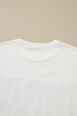 White FOOTBALL Letter Graphic Crew Neck Sweatshirt