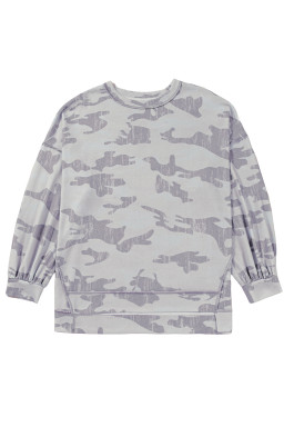 Multicolour Camouflage Print Round Neck Plus Size Sweatshirt