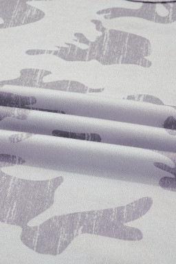 Multicolour Camouflage Print Round Neck Plus Size Sweatshirt